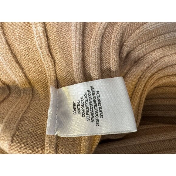WAYF Dede & Emily BFF Collection Hollie Ribbed Knit Sweater Dress Camel Size L - Picture 14 of 15